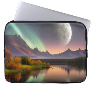 Funda Para Portátil Paisaje de la Luna sobre la montaña