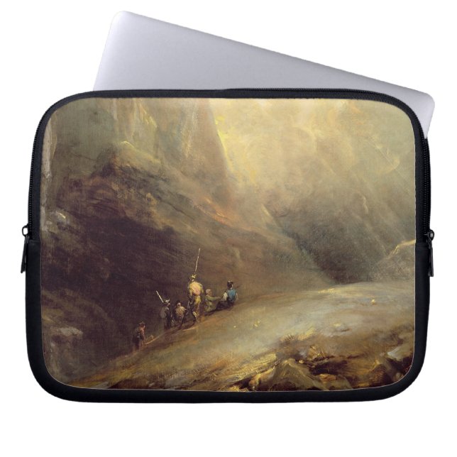 Funda Para Portátil Paisaje de la montaña con Banditti, c.1780 (aceite (Frente)