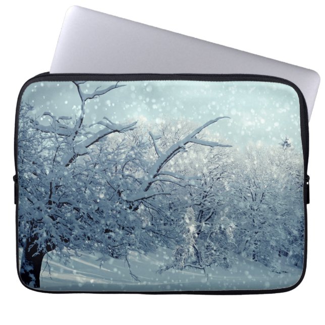 Funda Para Portátil Paisaje de los árboles de invierno (Frente)