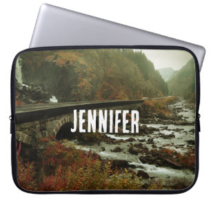 Funda Para Portátil Paisaje de los bosques y ríos otoñales