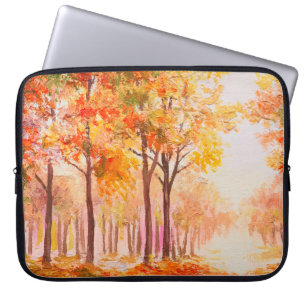 Funda Para Portátil Paisaje de pintura al óleo - colorido bosque otoña