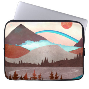Funda Para Portátil Paisaje del arcoiris azul