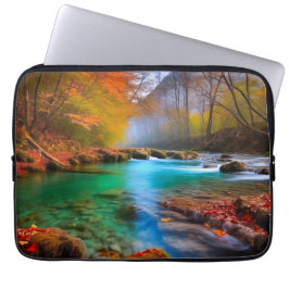 Funda Para Portátil Paisaje del río Otoño Tranquilo