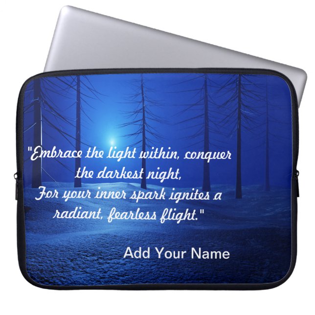 Funda Para Portátil Paisaje estético forestal Motivación azul oscuro (Frente)