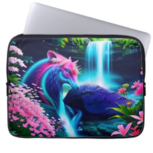 Funda Para Portátil Paisaje Mágico Catarata y Flores Dos