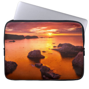 Funda Para Portátil Paisaje marino naranja, puesta de sol, California