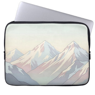 Funda Para Portátil Paisaje minimalista de montañas en tonos pastel