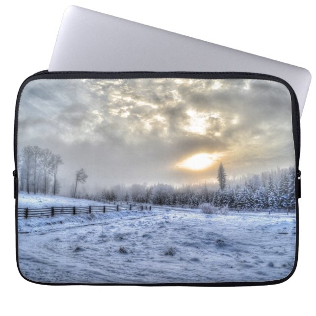 Funda Para Portátil Paisaje natural del Caribe Amanecer invernal (Frente)