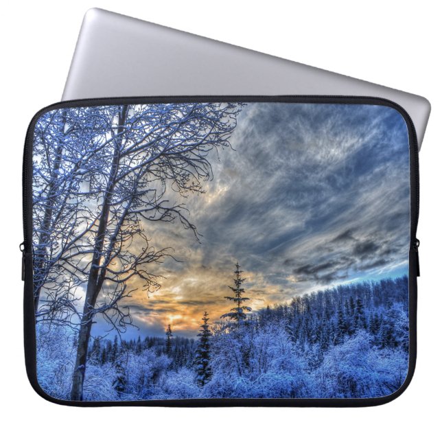 Funda Para Portátil Paisaje natural del Caribe Amanecer invernal (Frente)