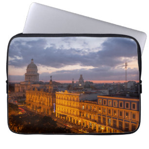 Funda Para Portátil Paisaje urbano en la puesta del sol, La Habana,