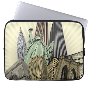 Funda Para Portátil Paisaje urbano estilizado estupendo NYC