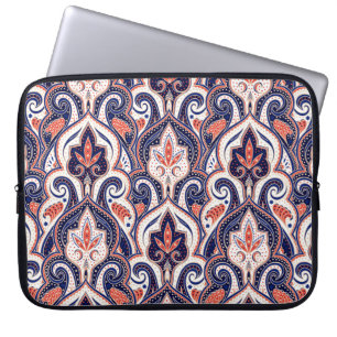 Funda Para Portátil Paisley india: Medallón floral sin mar.