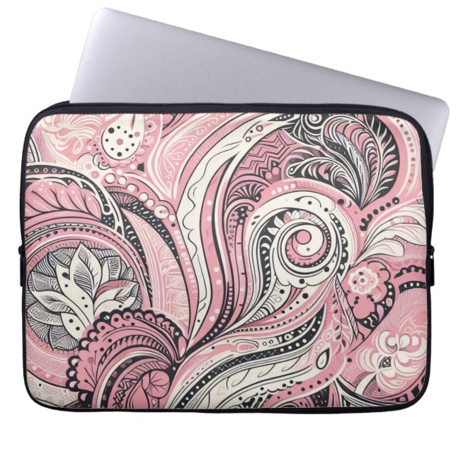 Funda Para Portátil Paisley Rosa The Home Studio  (Frente)