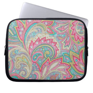 Funda Para Portátil Paisley rosada