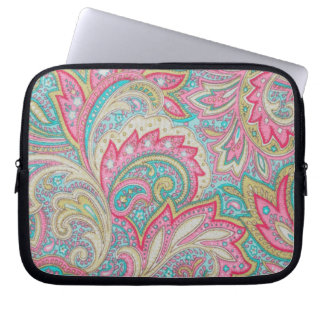 Funda Para Portátil Paisley rosada