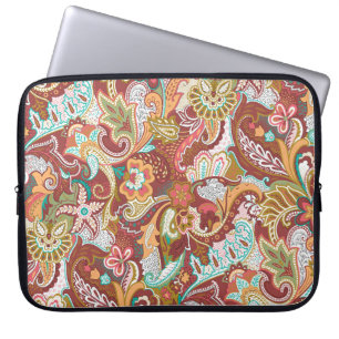 Funda Para Portátil Paisley sin soldadura: elegante patrón de fondo.