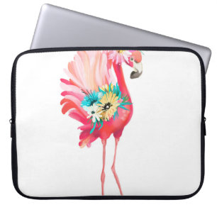 Funda Para Portátil Pájaro mexicano de flamingo rosa lindo y hermoso c