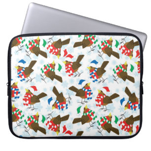 Funda Para Portátil pájaro navidad santa