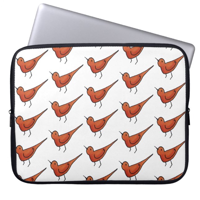 Funda Para Portátil Pájaro rojo Ilustracion retro (Frente)