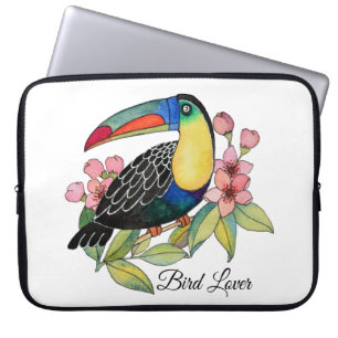 Funda Para Portátil Pájaro Turco Acuático Con Flores