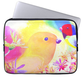 Funda Para Portátil Pájaros Brillantes de Tie-Dye