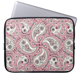 Funda Para Portátil Pájaros de paisley de rosa bebé