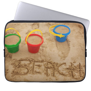 Funda Para Portátil Palabras de la arena de la playa