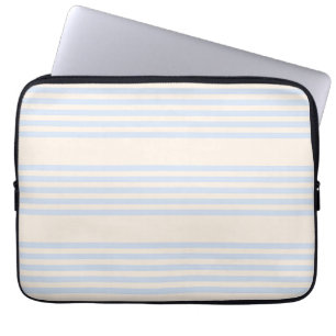 Funda Para Portátil Pale blue and beige five stripes pattern