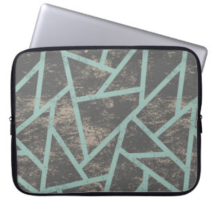 Funda Para Portátil Pale green and grey mosaic pattern
