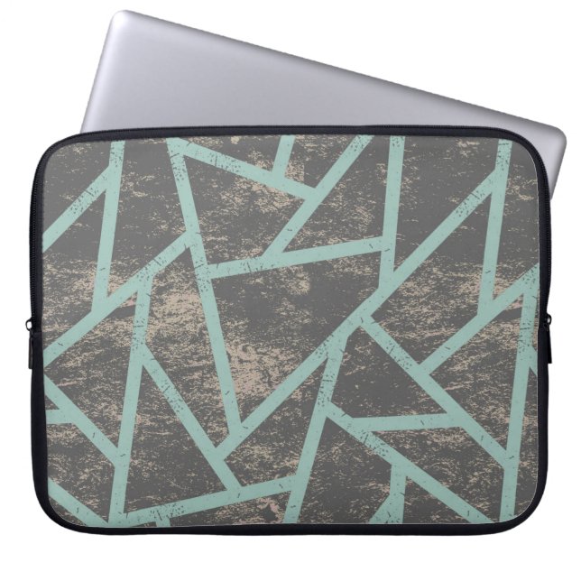 Funda Para Portátil Pale green and grey mosaic pattern (Frente)