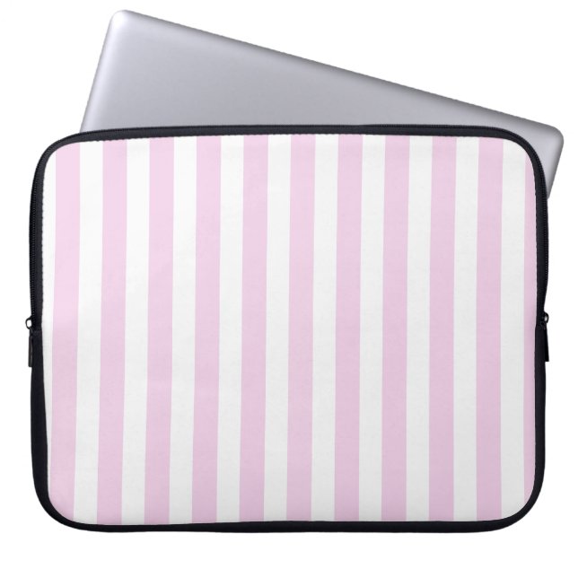 Funda Para Portátil Pale pink and white candy stripes (Frente)