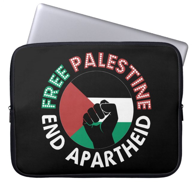 Funda Para Portátil Palestina Libre termina con bandera del Apartheid  (Frente)