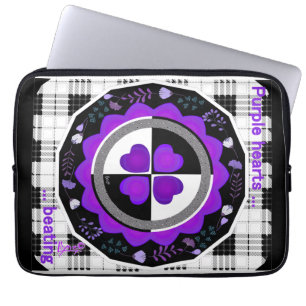 Funda Para Portátil Paliza a los corazones púrpura de B&W