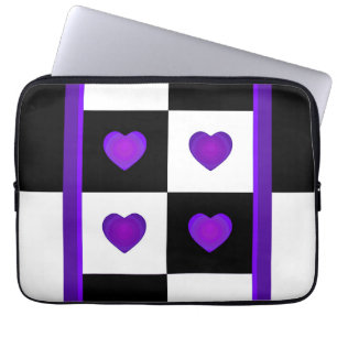 Funda Para Portátil Paliza a los corazones púrpura de B&W