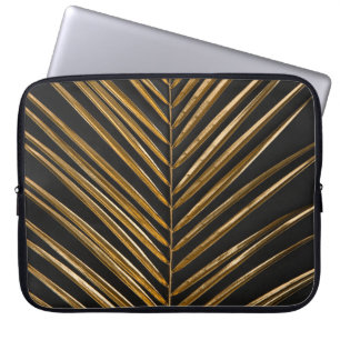Funda Para Portátil Palm de fecha dorada: fondo negro Minimalista