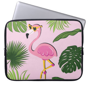 Funda Para Portátil Palm Flamingo deja diseño tropical