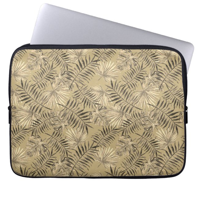 Funda Para Portátil Palm Tree Tropical Deja Patrón Oro (Frente)