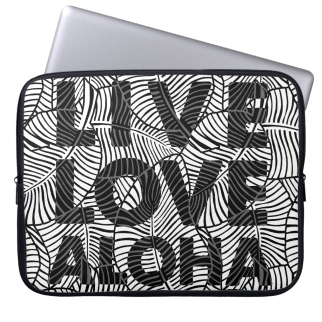 Funda Para Portátil Palm Zebra Aloha Traje tropical hawaiano (Frente)