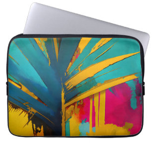 Funda Para Portátil Palma Dorada – Energía Tropical Abstracta