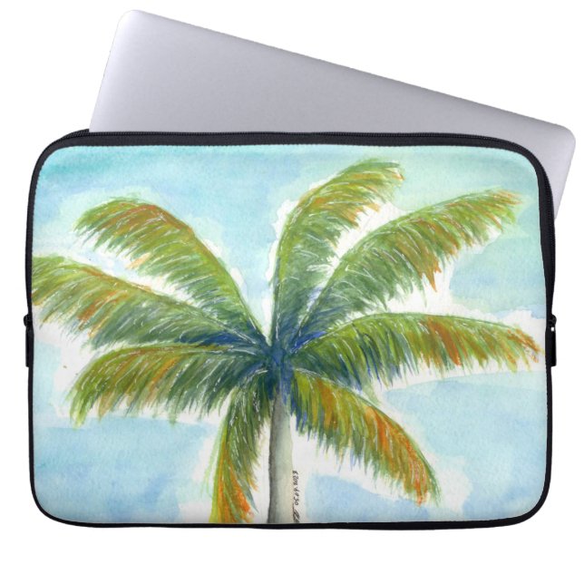 Funda Para Portátil palmera tropical Beach en un día soleado (Frente)