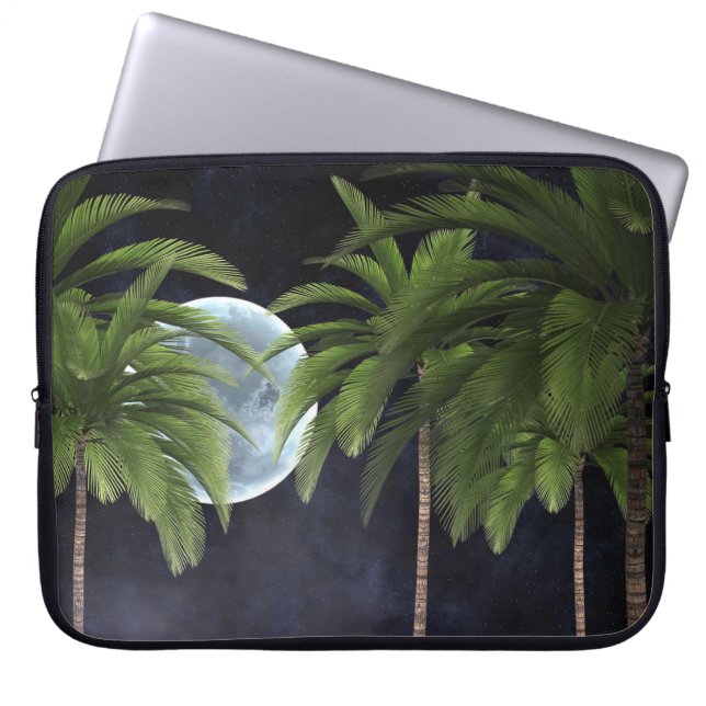 Funda Para Portátil Palmeras contra la luna (Frente)