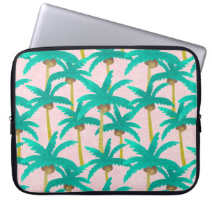 Funda Para Portátil Palmeras Tropicales: Patrón de verano acuarela