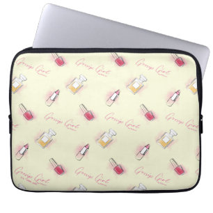 Funda Para Portátil Palo de labios y patrón de perfume de Chica de got