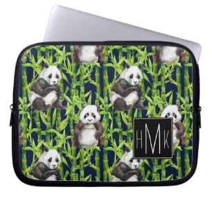 Funda Para Portátil Panda con el monograma de bambú del modelo el d