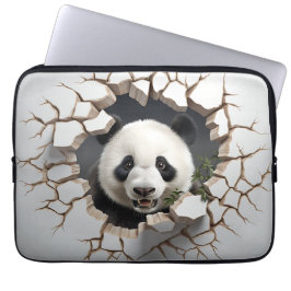 Funda Para Portátil Panda Crackearon Hole Art Panda Rompía Wall 3D