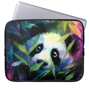 Funda Para Portátil Panda Peeking Bamboo Watercolor