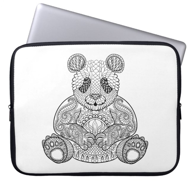 Funda Para Portátil Panda tribal inspirada (Frente)