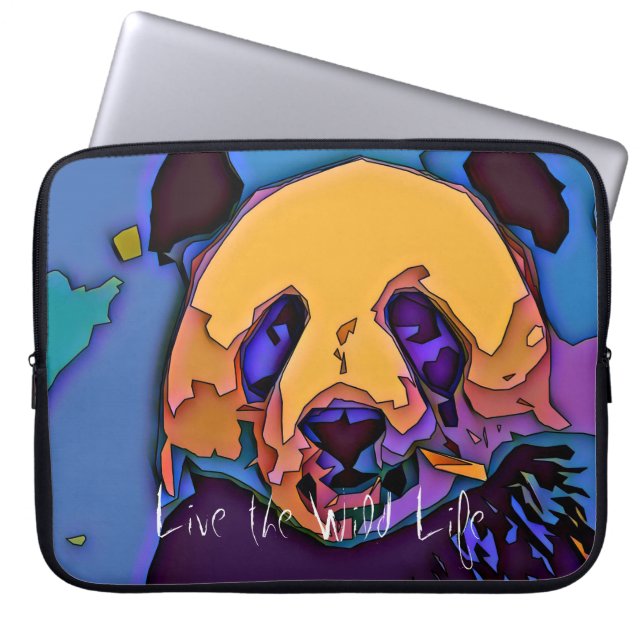 Funda Para Portátil Panda - vive la manga salvaje de la vida/del (Frente)