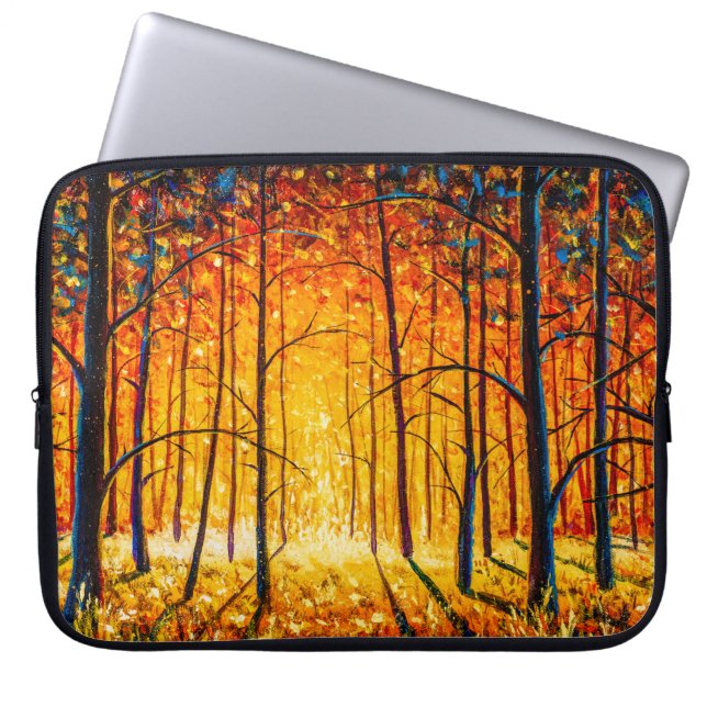 Funda Para Portátil Panorama naranja otoño soleado y cálido terreno fo (Frente)
