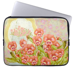 Funda Para Portátil Pansies en un bol